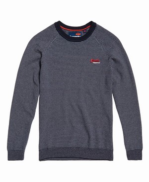 Superdry Cotton Crew Neck Férfi Ugró Fekete/Szürke | XTDUV6893